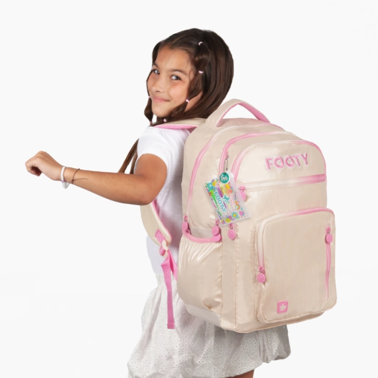 Mochila Escolar Footy 2026 Colorland Beige 18" Art.F26313